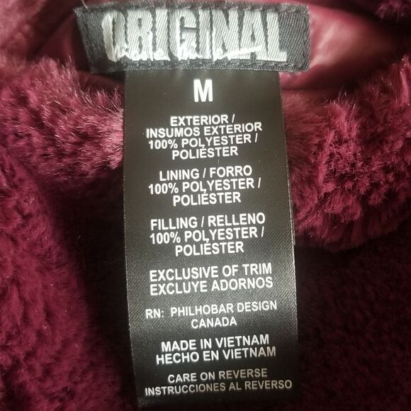 ⭐️ Nicole Miller Reversable Quilted/Faux Fur Vest Cabernet sz M - Picture 9 of 10